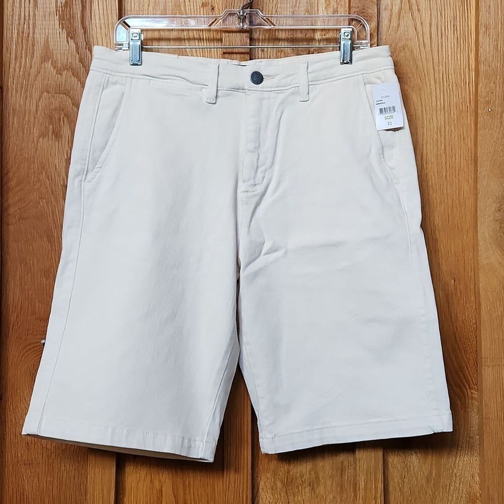 DL1961 Travis Honolulu Cotton Stretch Performance Chino Shorts, 31 X 11, Cream